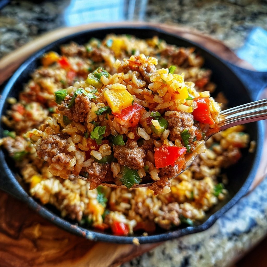 Quick Ground Beef And Rice Skillet