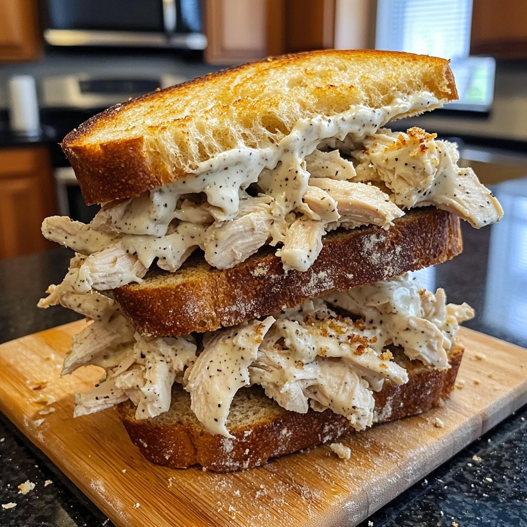 Easy Slow Cooker Chicken Caesar Sandwiches