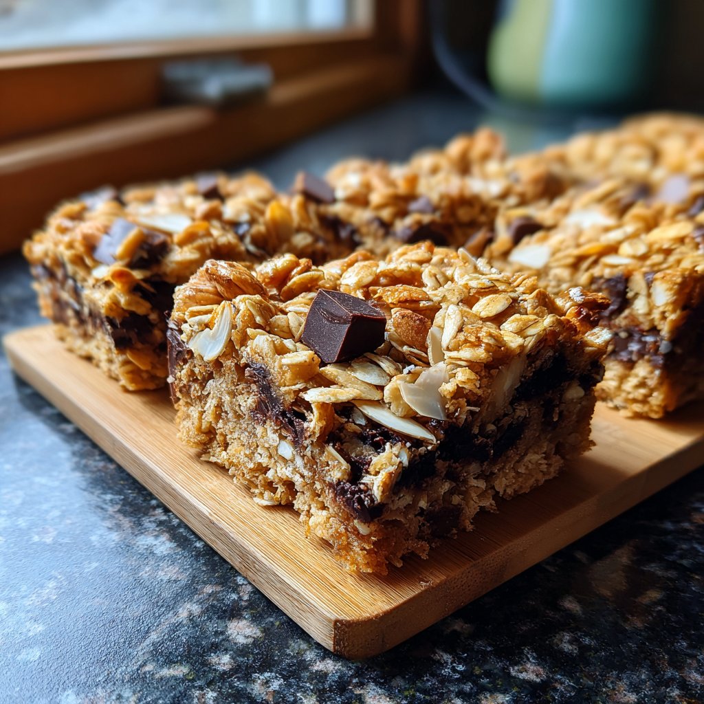 Chocolate Almond Oat Squares