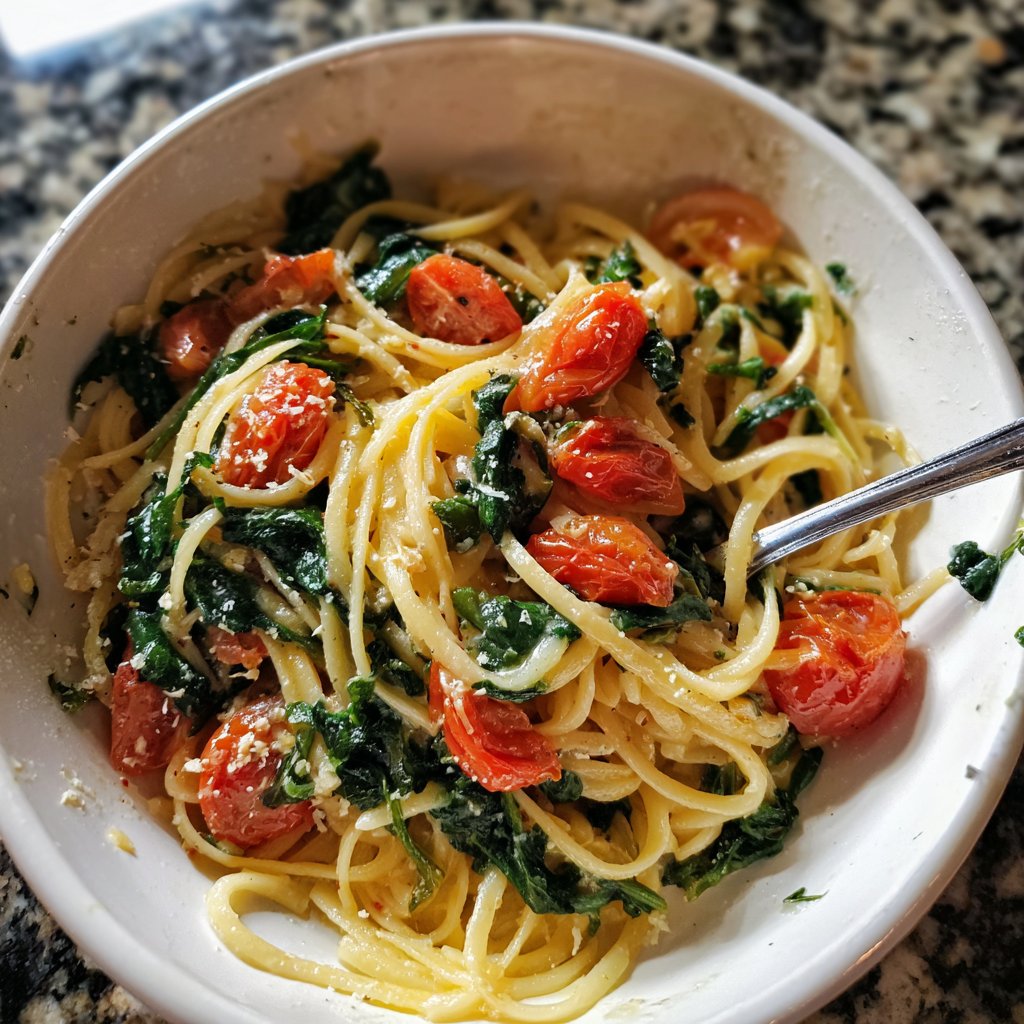 Creamy Spinach Tomato Pasta