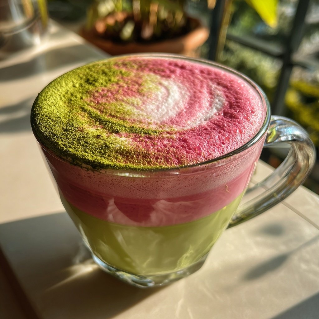 Strawberry Matcha Latte With Coconut Milk