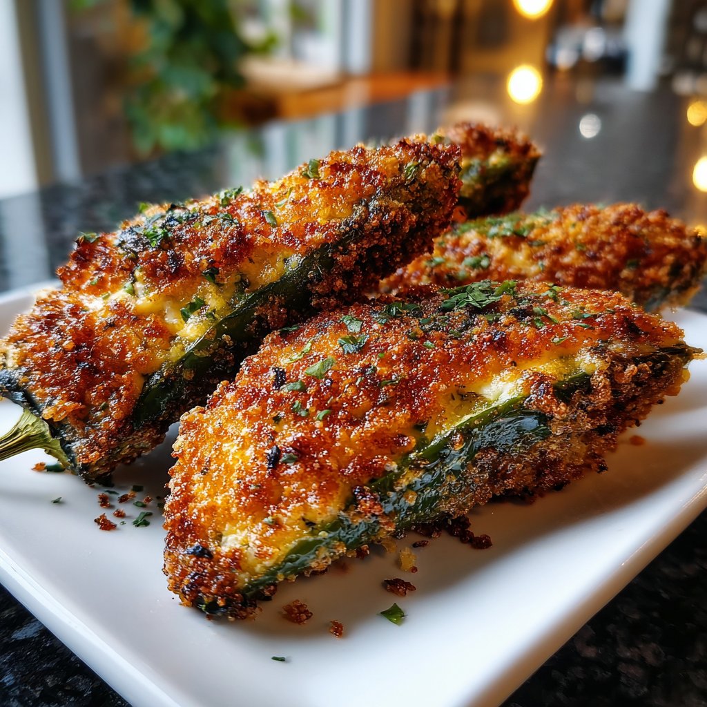 Jalapeno Poppers with Garlic Herb Filling