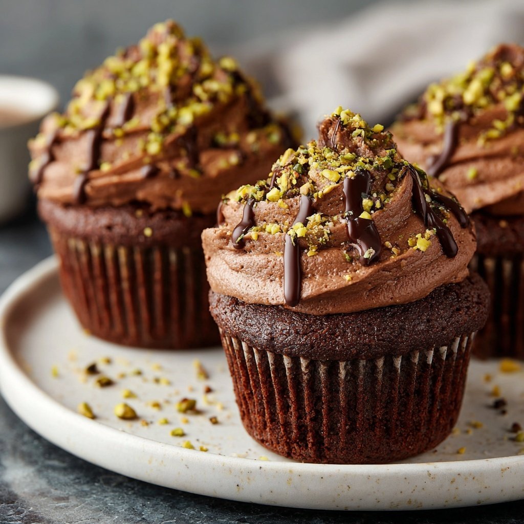 Chocolate Pistachio Cupcakes