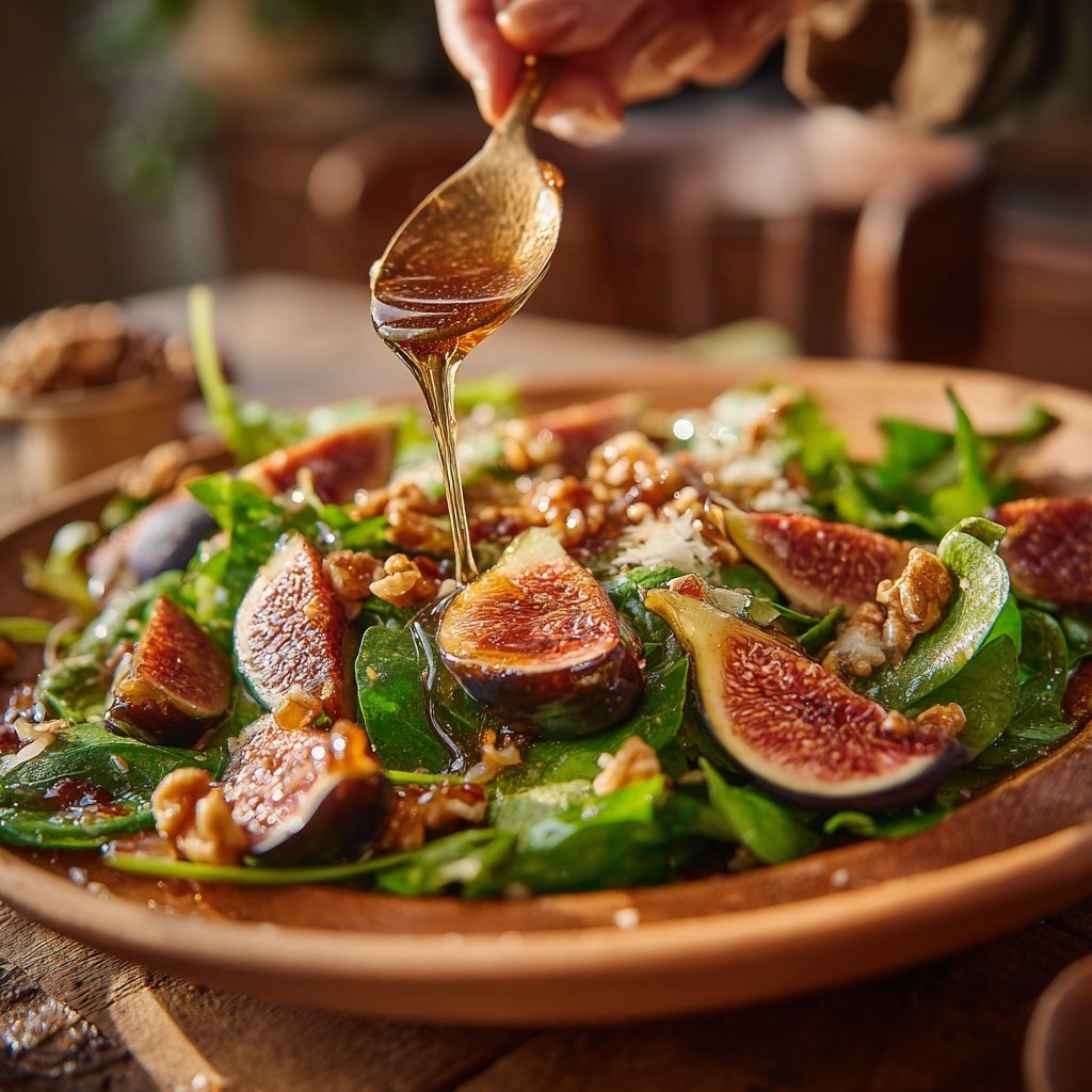 Fig and Walnut Salad with Honey Dressing