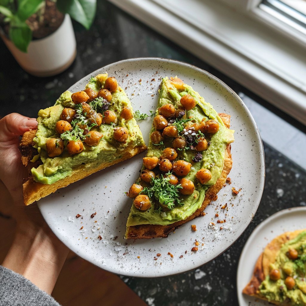 Healthy Lunch Avocado Chickpea Flatbread