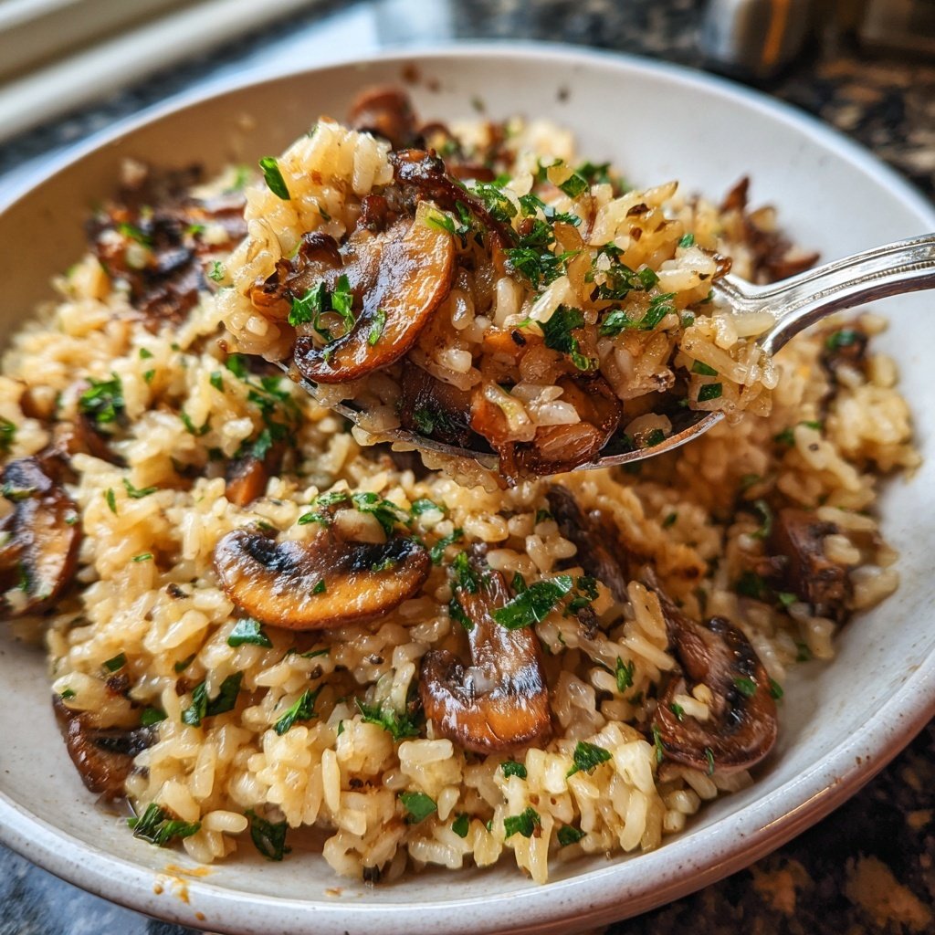 Garlic Butter Mushroom Rice