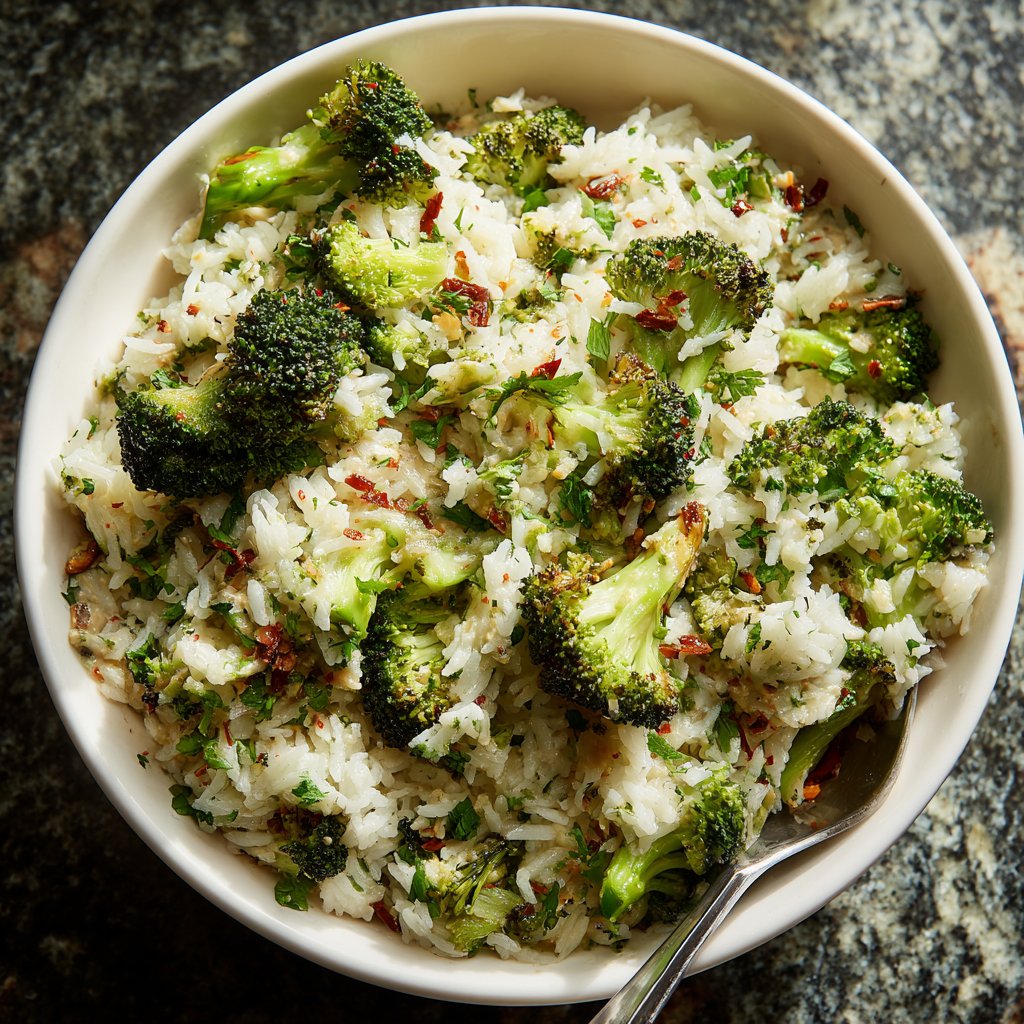 Roasted Broccoli Tahini Rice