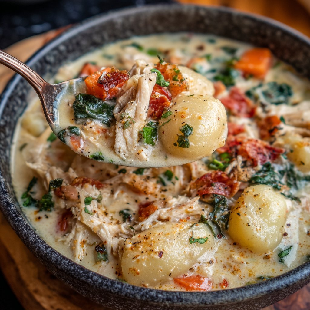 Spicy Crockpot Chicken Gnocchi Soup