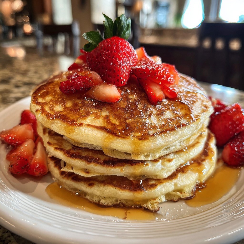 Valentine Breakfast Strawberry Pancakes