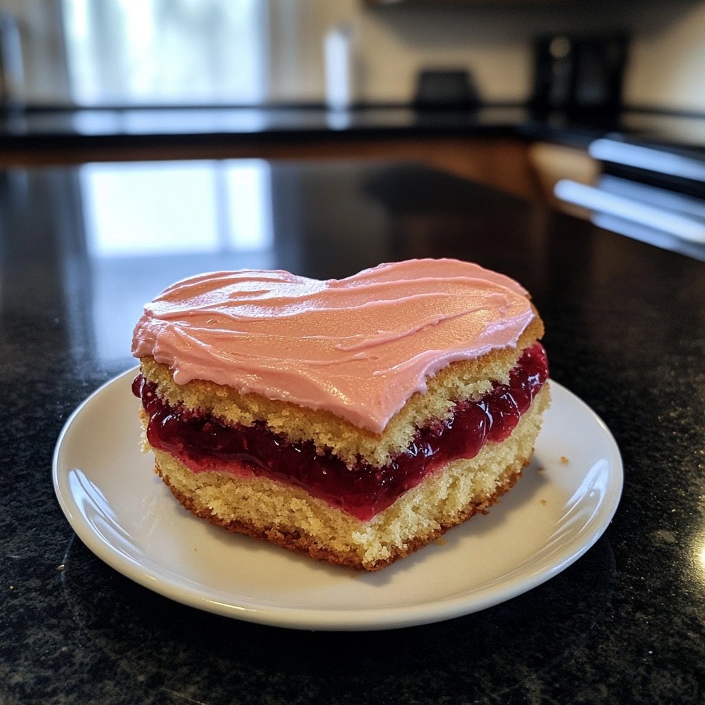 Mini Heart Cake with Strawberry Filling