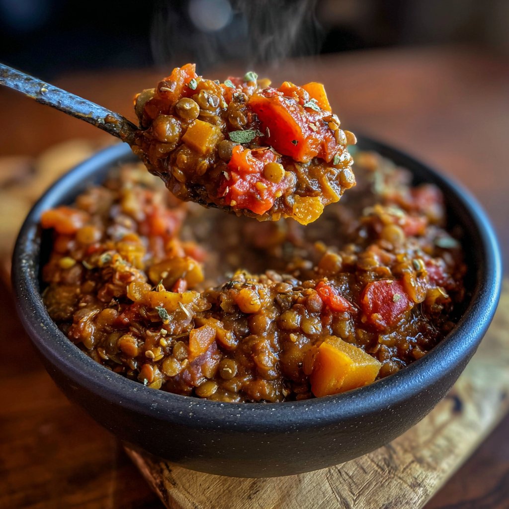 Healthy Crockpot Moroccan Lentils