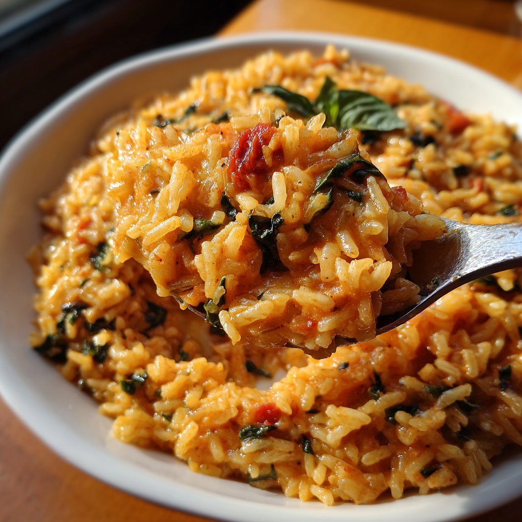 Creamy Spinach Tomato Rice