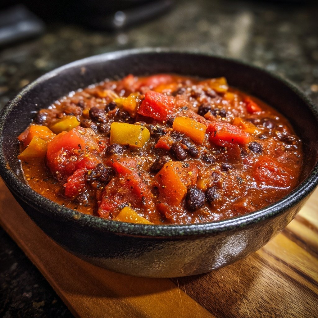 Healthy Crockpot Black Bean Chili