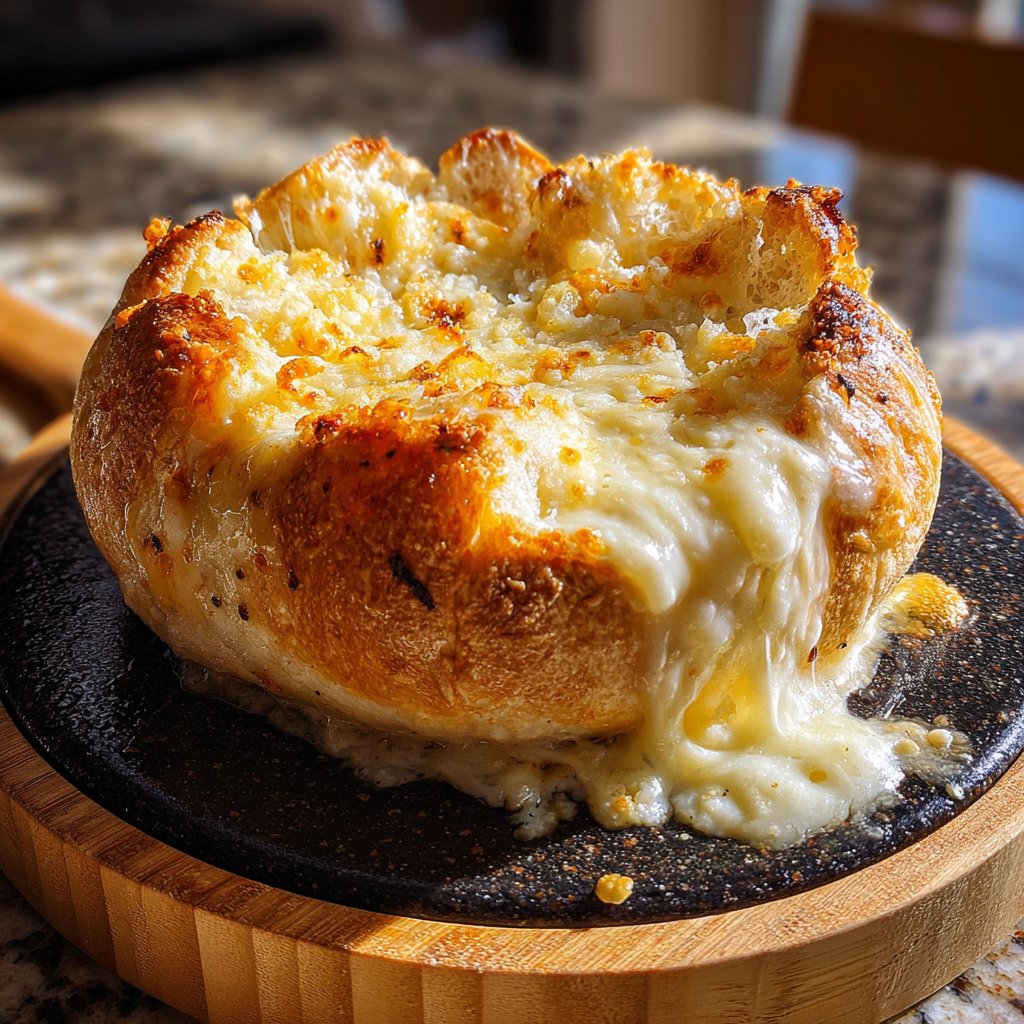 Fondue with White Cheddar and Garlic