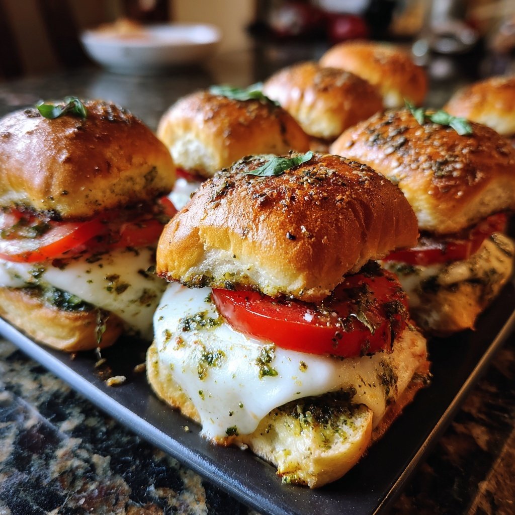 Sliders with Pesto Mozzarella