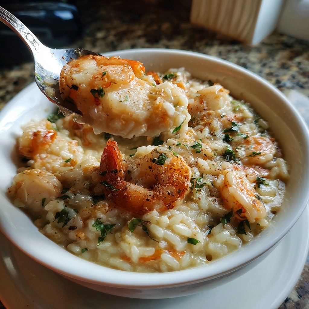 Seafood Risotto with White Wine